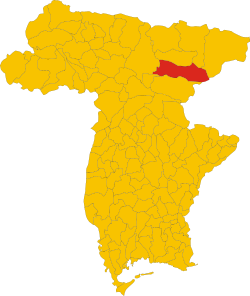 Map of comune of Chiusaforte (province of Udine, region Friuli-Venezia Giulia, Italy)
